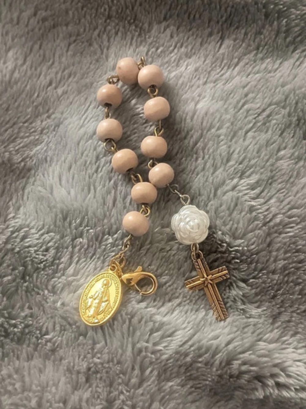 Wood Beaded Pocket Rosary Like New